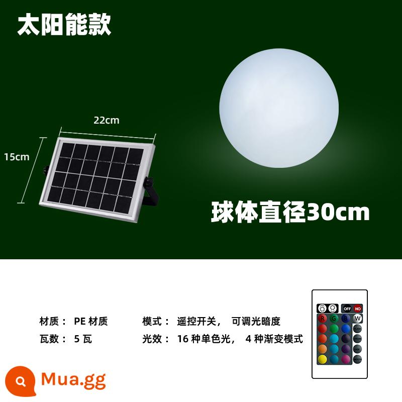 Đèn led bóng dạ quang ngoài trời bóng dạ quang năng lượng mặt trời đèn hình cầu chống nước sân bố trí sân vườn bãi cỏ trang trí - Năng lượng mặt trời [đổi màu điều khiển từ xa đường kính 30cm]