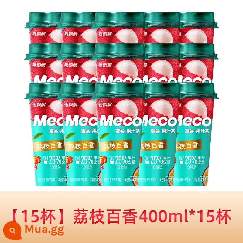 Xiangpiaopiao meco mật ong thung lũng trà nước trái cây trà trái cây uống 400ml * 15 ly hộp đầy đủ đào bưởi đỏ uống liền - [15 ly] Vải thiều và chanh dây 400ml*15 ly