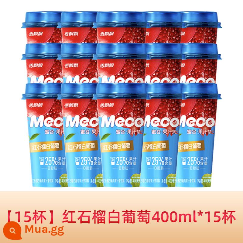 Xiangpiaopiao meco mật ong thung lũng trà nước trái cây trà trái cây uống 400ml * 15 ly hộp đầy đủ đào bưởi đỏ uống liền - [15 cốc] Lựu đỏ và nho trắng 400ml*15 cốc