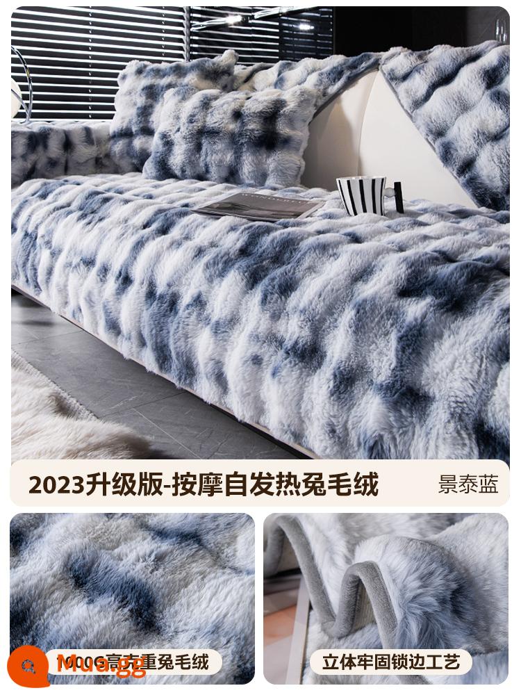 Kem Phong Cách Thỏ Nhung Ghế Sofa Mùa Đông Làm Đặc Thỏ Sang Trọng Phong Cách Mới 2023 Mùa Thu Đông Ghế Sofa Bao Khăn Vải - Tie Dye Rabbit Plush - Cloisonné.