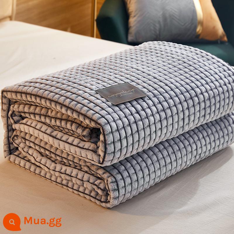 Dày flannel chăn lông cừu san hô mùa đông nghỉ trưa chăn giường ngủ trưa văn phòng chăn ga - màu ngọc lam