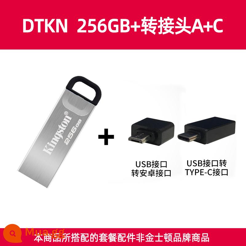 Ổ đĩa flash Kingston 256g tốc độ cao trên ô tô USB mini USB di động Ổ đĩa U máy tính văn phòng Hệ thống DTKN ∪ đĩa - Bộ chuyển đổi DTKN/256G+ (cổng USB + cổng C)