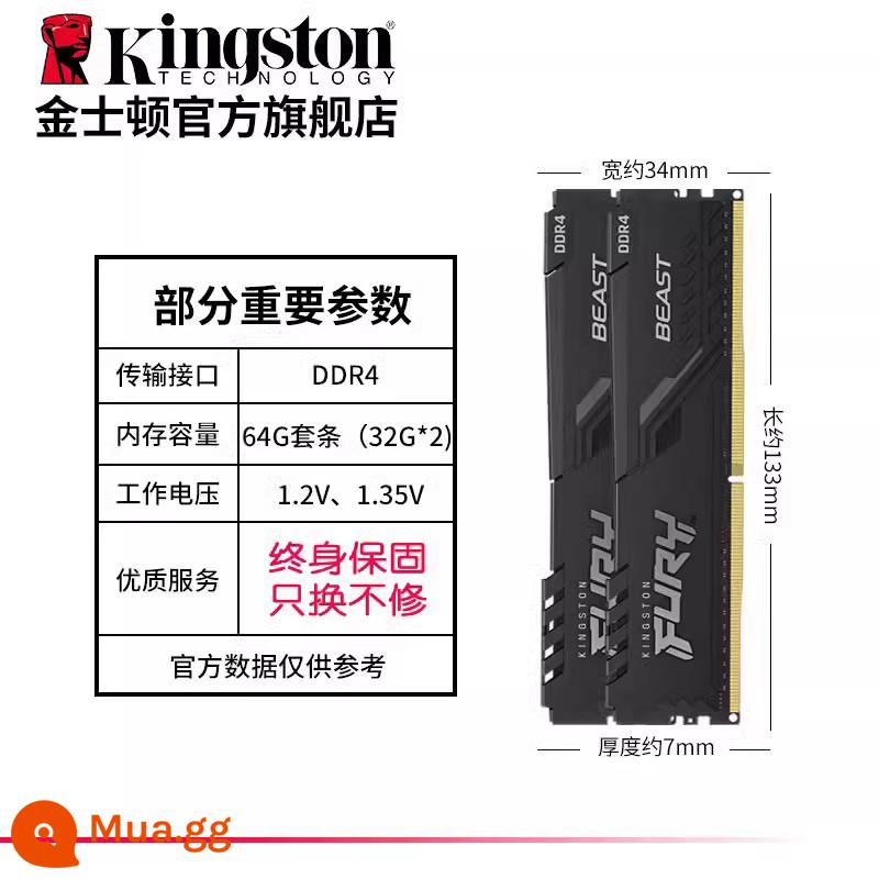 Kingstonfury hacker ddr4 3200/3600/16g/32g bộ nhớ trò chơi máy tính để bàn - Bộ vest 32G*2