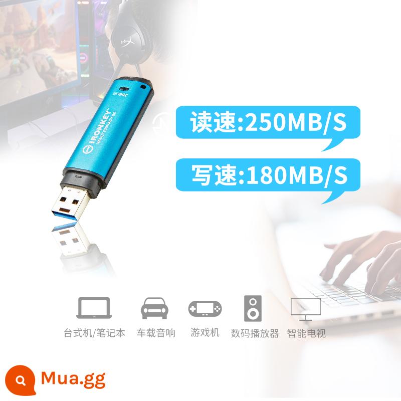 KingstonIKVP50 8G/16G/32G Đĩa U mã hóa phần cứng cấp doanh nghiệp Ổ đĩa flash USB USB3.2 ổ đĩa flash tốc độ cao - IKVP50/256GB