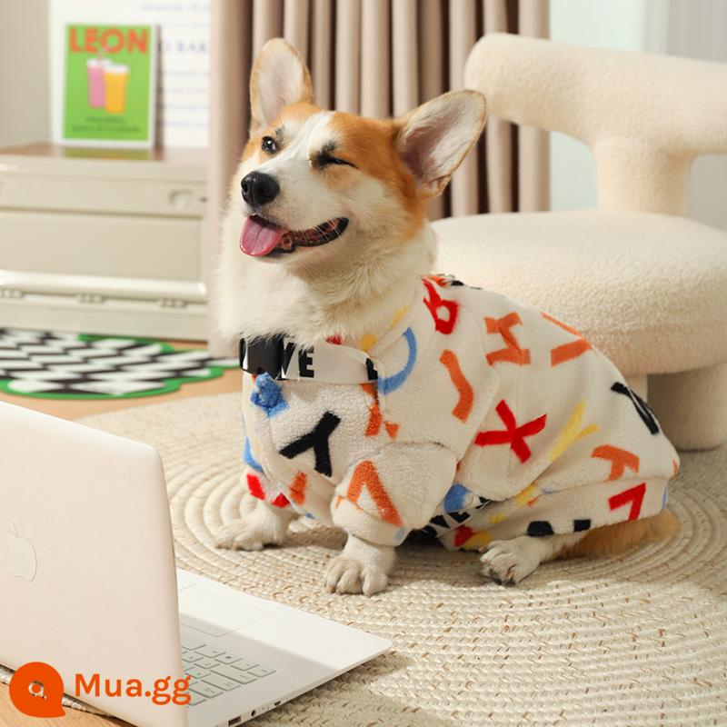 Bộ quần áo Corgi giữ ấm mùa đông cho chó Shiba Inu chó cỡ vừa thu đông quần áo dày cho thú cưng mùa đông Tết chó bông áo khoác - (có khóa kéo) áo khoác đệm chữ sherpa