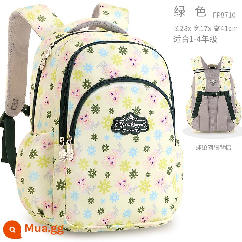 Disney Schoolbags Trường tiểu học Girl Girl Girl Một, ba đến lớp sáu cô gái siêu nhẹ -Backpack Backpack của trẻ em Ridge Ridge Sorment - Lớp 1-4 Xanh 8710