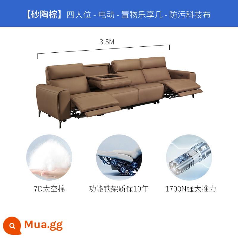 Chivas công nghệ hạng nhất sofa vải điện đa năng căn hộ nhỏ phong cách kem hiện đại đơn giản 50752 - 50752M-Sand Pottery Brown-Bốn chức năng kép + bàn cà phê nằm