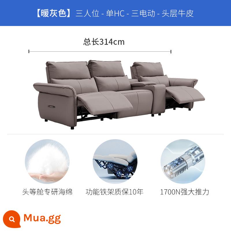 Chivas hạng nhất Ý nhẹ sang trọng sofa da điện phòng khách rạp hát tại nhà sofa phòng nghe nhìn 30025 - Bàn điện + tủ đựng đồ ba chỗ màu xám ấm áp*1--giao hàng trong vòng 15 ngày