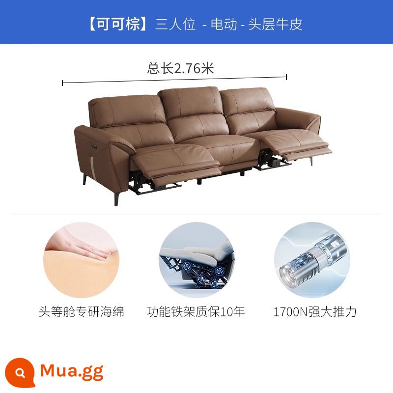 Sofa da tối giản hiện đại hạng nhất Chivas phòng khách tiện dụng điện màu đen 2023 phong cách mới 50953 - Màu Nâu Ca Cao - Ba Vị Trí Và Công Năng Kép - Giao Hàng Sau Năm