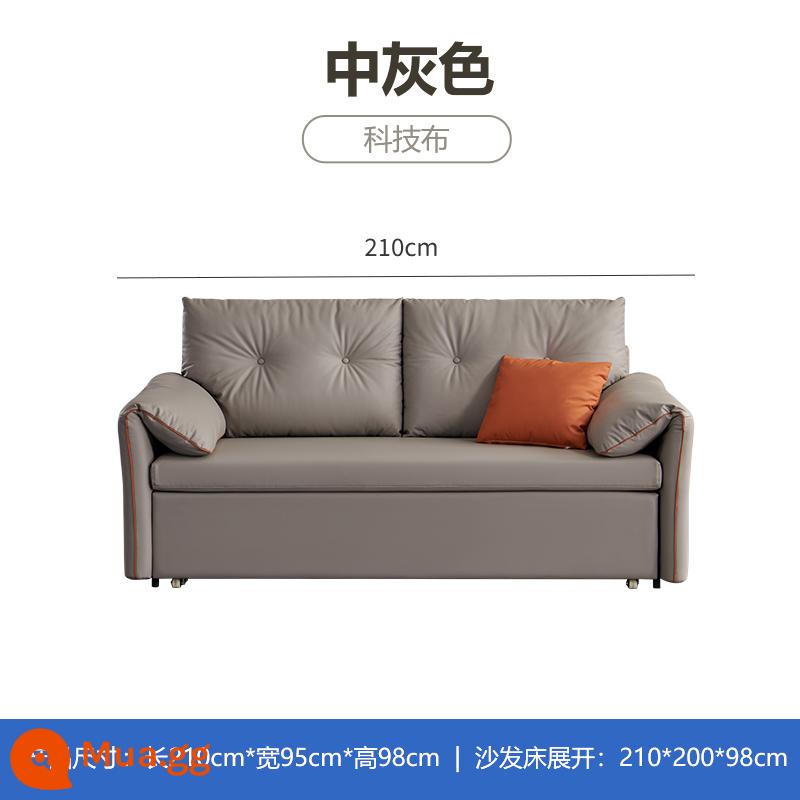 Chivas hiện đại đơn giản giường sofa gấp đôi căn hộ nhỏ phòng khách công nghệ vải sofa đa năng 6305 - Màu xám vừa - ba người lớn - vận chuyển 7 ngày