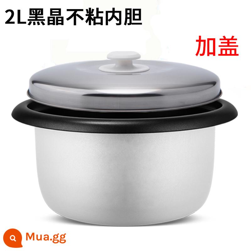 Nồi cơm điện bán cầu kiểu cũ lòng nồi 1.5L2L3L4L5L6L nồi cơm điện chống dính lòng nồi dày phụ kiện đa năng - 2 lít bàng nhôm pha lê đen thông thường + nắp