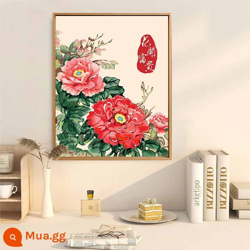 Trung Quốc mới phong cách hoa sen kỹ thuật số tranh sơn dầu handmade tự làm sơn tô màu bức tranh sơn dầu cảm giác tiên tiến acrylic tranh vẽ tay triptych - X0786