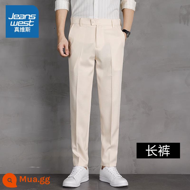 Quần Jeanswest nam mùa hè băng lụa mỏng phần kinh doanh trang phục chính thức thẳng đen thường 9 điểm phù hợp với quần nam - 221quần kaki