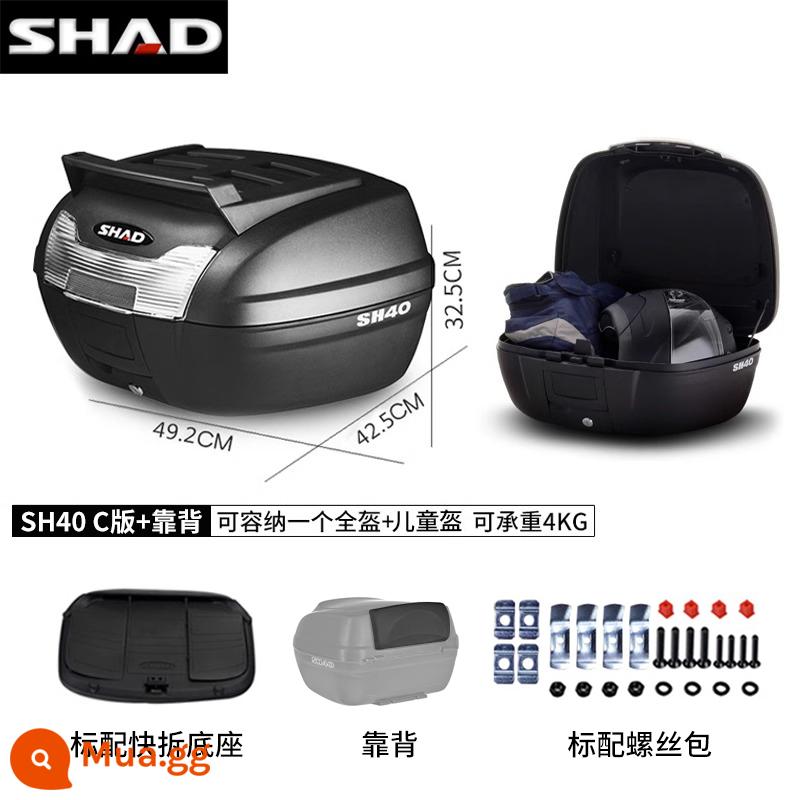 cốp shad Shad 33/39/48 xe tay ga PCX160 Fosha 350 Wuji sr250gt cốp - Cốp xe SH40 có giá để hành lý + đế mở nhanh + tựa lưng