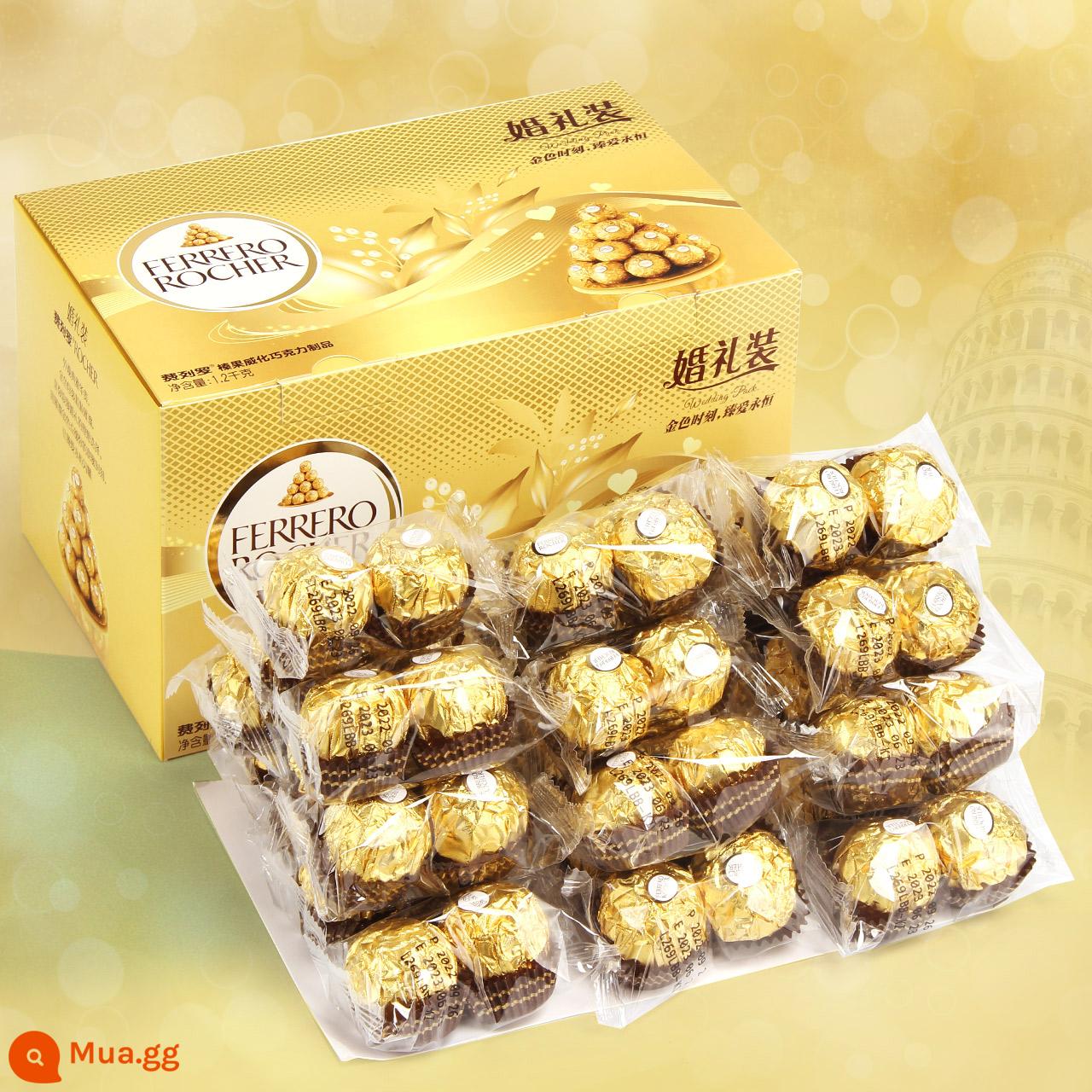 Ferrero sô cô la cưới 96 miếng Jinsha Internet người nổi tiếng đồ ăn nhẹ quà lưu niệm Ferro Xi kẹo số lượng lớn hộp quà tặng - Đám cưới 96 viên [all gold 2 viên/thanh]