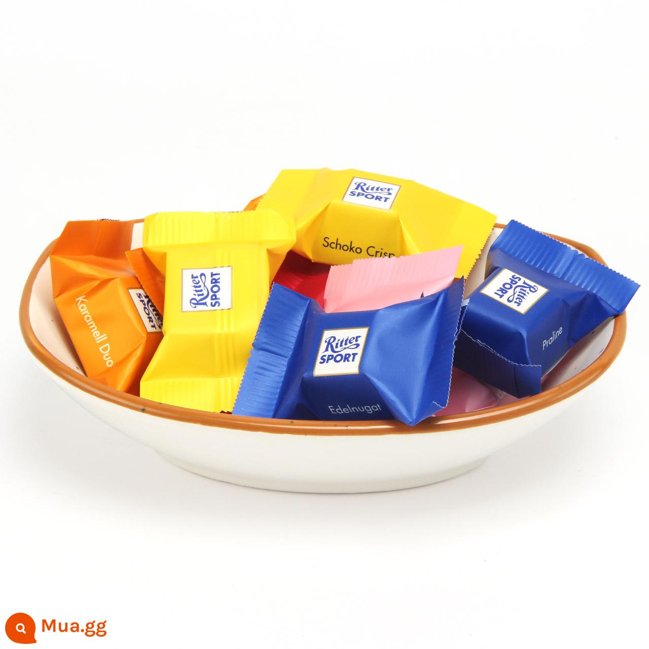 German Ritter Sport Ritter Spode Sports Selected Sandwich Sô cô la 176g Đồ ăn vặt nổi tiếng trên Internet nhập khẩu - 4 hương vị trộn trong 176g bột (22 viên hương vị ngẫu nhiên)