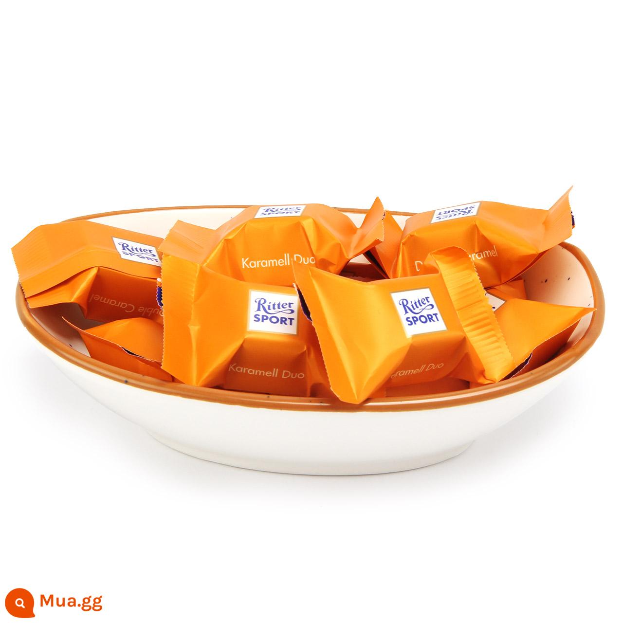 German Ritter Sport Ritter Spode Sports Selected Sandwich Sô cô la 176g Đồ ăn vặt nổi tiếng trên Internet nhập khẩu - Nhân caramel hai lớp 176g số lượng lớn (22 miếng)