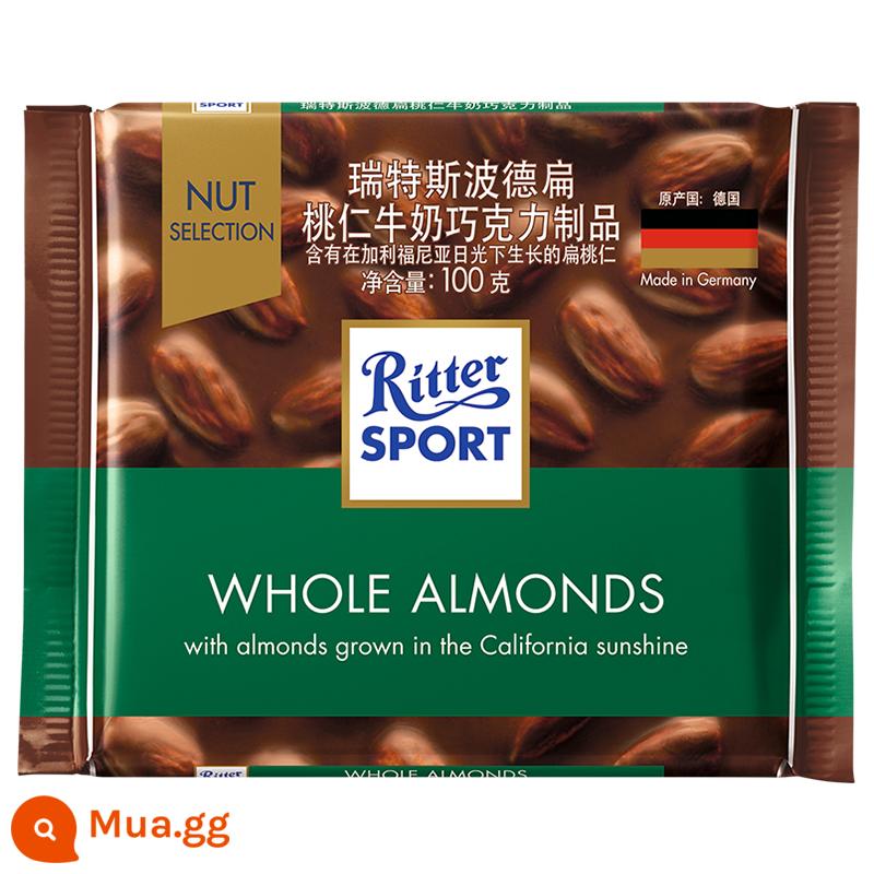 German Ritter Sport Ritter Spode Sports Selected Sandwich Sô cô la 176g Đồ ăn vặt nổi tiếng trên Internet nhập khẩu - Sữa hạnh nhân 100g