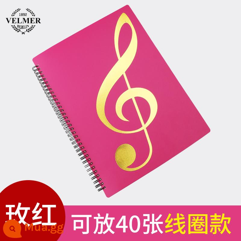 velmer piano bản nhạc clip sheet nhạc cuốn sách kẹp bản nhạc có thể thay đổi tờ A4 thư mục kẹp bản nhạc rời không phản chiếu - Model cuộn dây 40P màu đỏ hồng [có thể thay đổi để không phản chiếu ánh sáng]