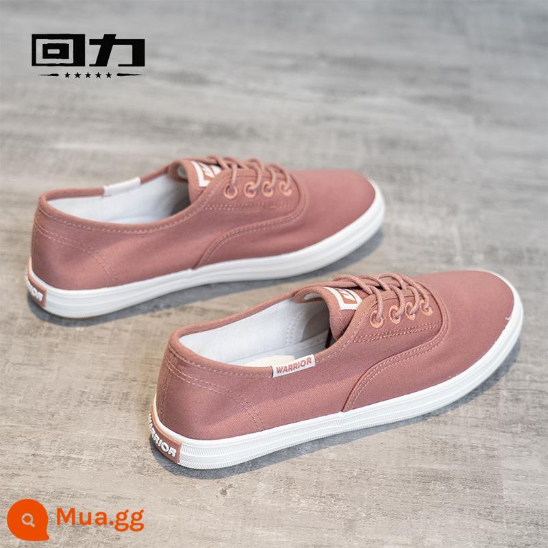 Kéo lại giày vải nữ mùa xuân 2023 giày nhỏ màu trắng slip on giày slip-on thời trang đế phẳng giày đơn nữ màu trắng - 446 nhân đậu đỏ