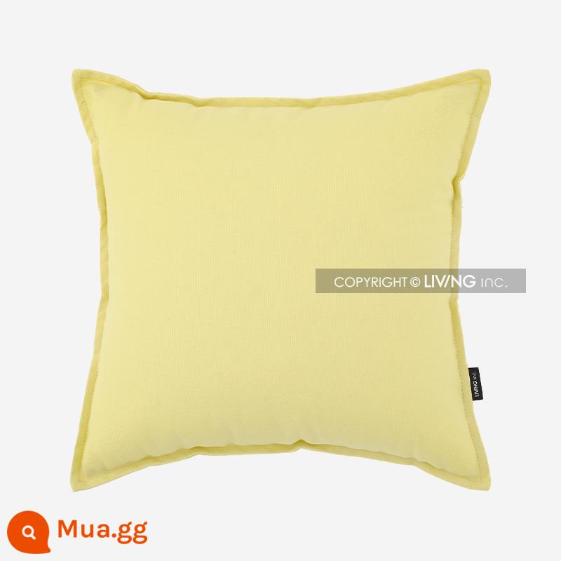 Living inc. Gối vải cotton Vỏ gối vải lanh cotton Màu đệm sofa Đệm phòng khách Gối vuông - màu vàng vani