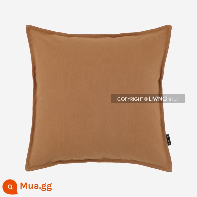 Living inc. Gối vải cotton Vỏ gối vải lanh cotton Màu đệm sofa Đệm phòng khách Gối vuông - màu nâu cát