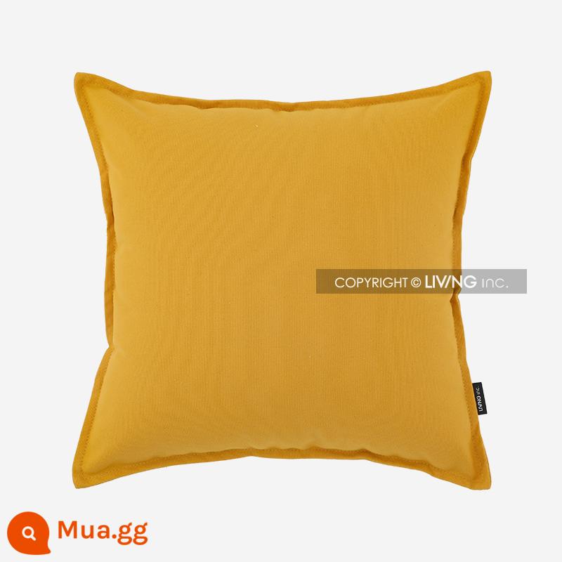 Living inc. Gối vải cotton Vỏ gối vải lanh cotton Màu đệm sofa Đệm phòng khách Gối vuông - màu vàng mù tạt