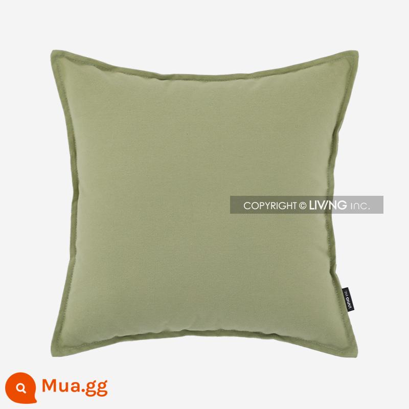 Living inc. Gối vải cotton Vỏ gối vải lanh cotton Màu đệm sofa Đệm phòng khách Gối vuông - Màu trà xanh