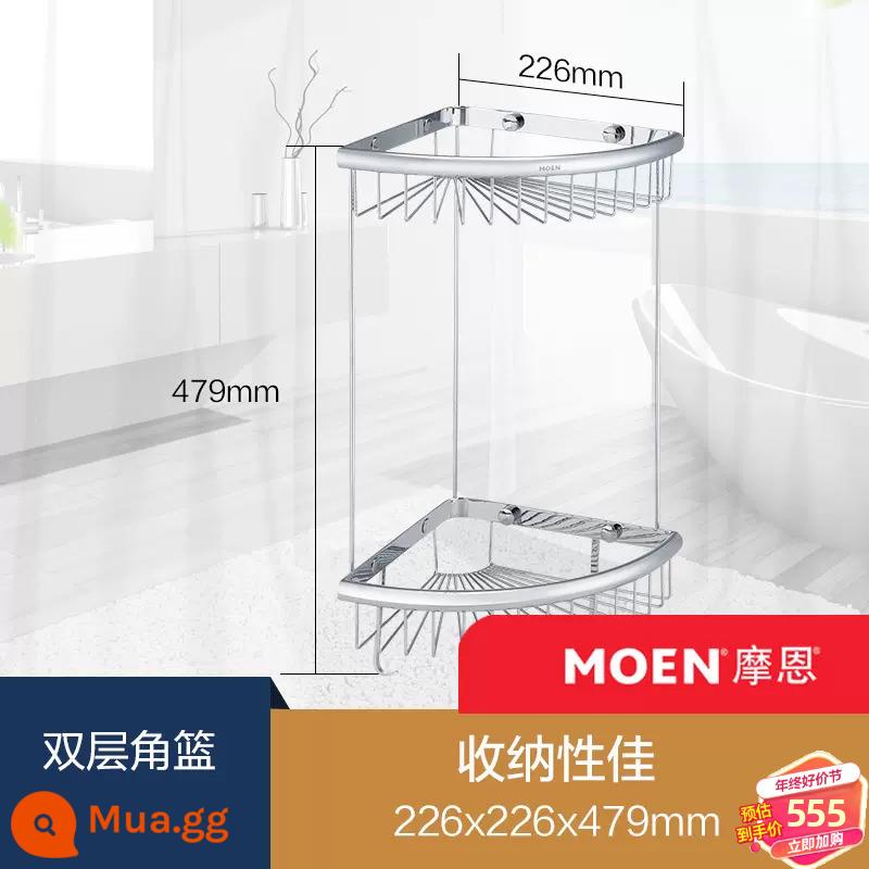 Moen phòng thay đồ 1 lớp giỏ tam giác khung tam giác góc phòng tắm kệ nhà vệ sinh phòng tắm mặt dây chuyền 90102 - Giá để đồ 2 tầng (đồng)