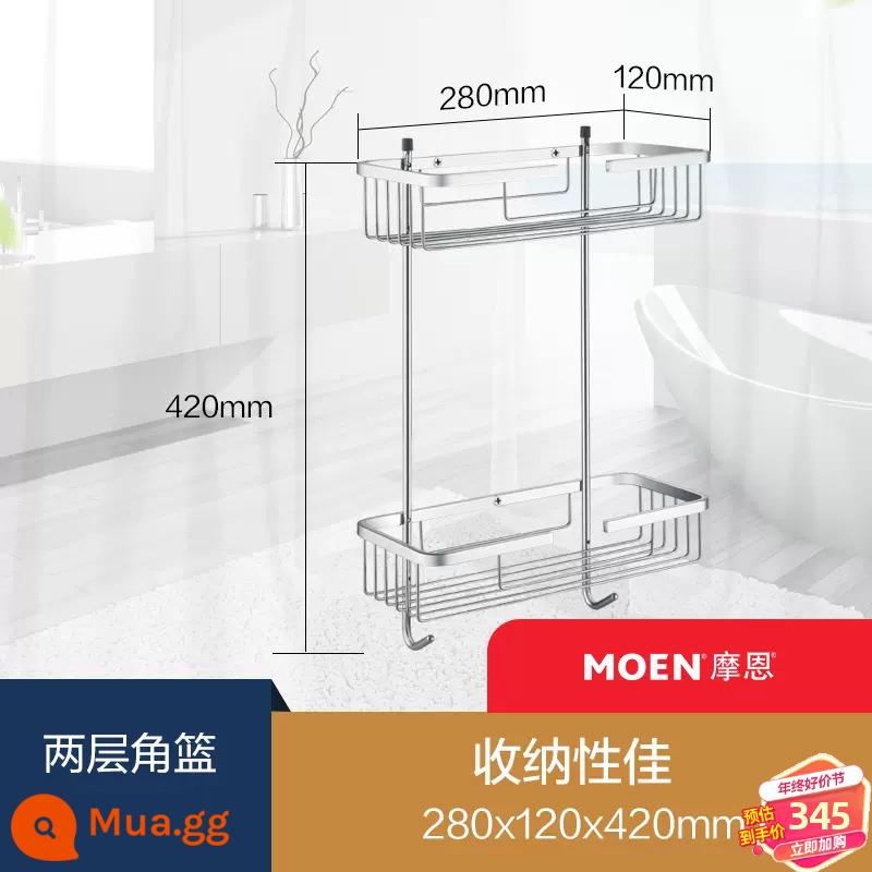 Moen phòng thay đồ 1 lớp giỏ tam giác khung tam giác góc phòng tắm kệ nhà vệ sinh phòng tắm mặt dây chuyền 90102 - Giỏ góc vuông 2 lớp (thép không gỉ)