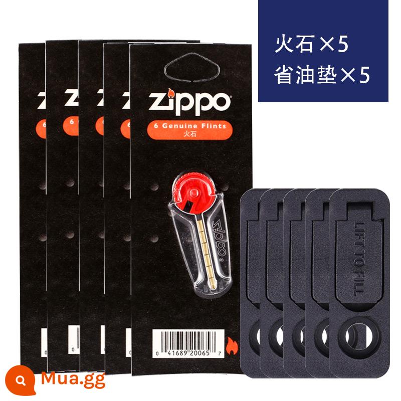 Nguyên bản chính hãng zippo fire lõi amiang zppo flint grain 6 phụ kiện bật lửa dầu hỏa zppo chính hãng đặc biệt - Đá*5+con dấu*5