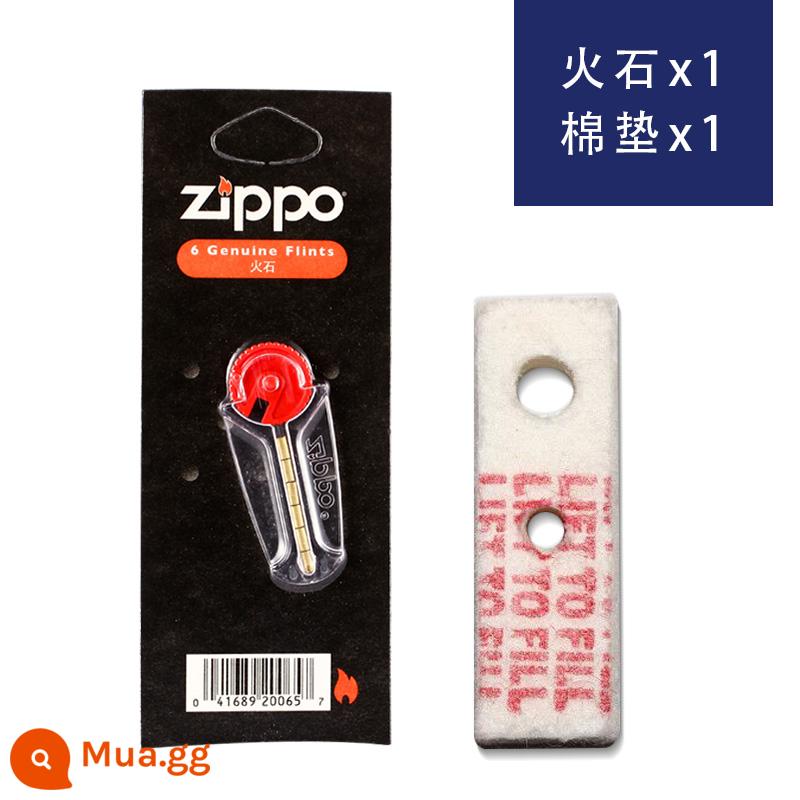 Nguyên bản chính hãng zippo fire lõi amiang zppo flint grain 6 phụ kiện bật lửa dầu hỏa zppo chính hãng đặc biệt - Đá * 1 + miếng bông * 1