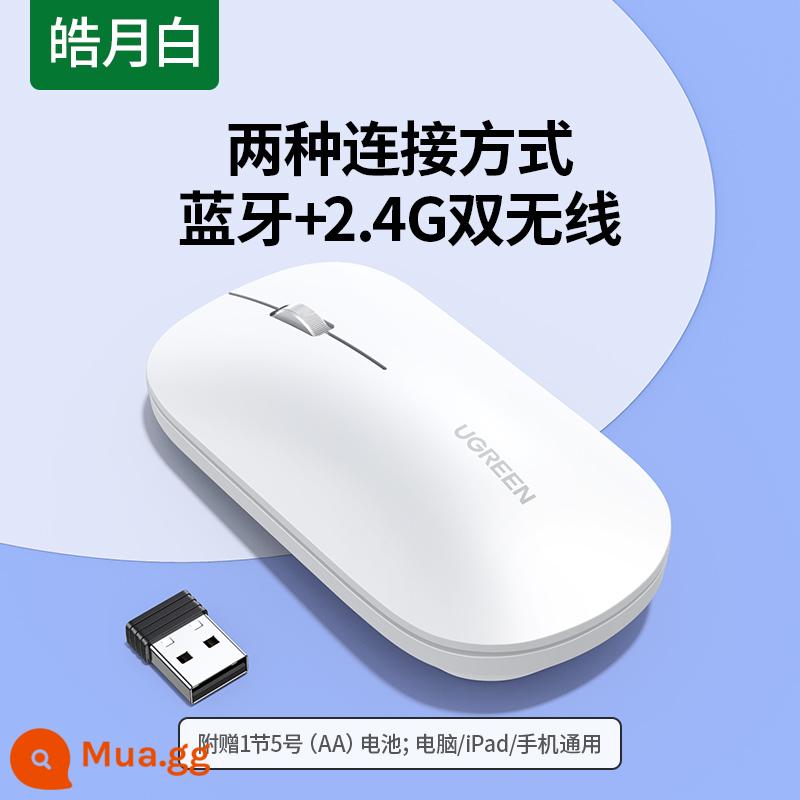 Chuột không dây bluetooth tắt tiếng Green Union cho máy tính Apple macbookpro iPad Huawei notebook - Mỏng và nhẹ★[Bluetooth+2.4G không dây kép]★Haoyuebai