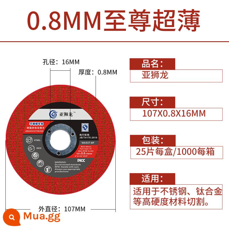 0.8 lưỡi cắt siêu mỏng 107*0.8*16mm Châu Á Sư Tử thép không gỉ đặc biệt đá mài máy mài góc lưỡi cưa nhỏ - Asia Lion siêu mỏng 0,8mm [gói dùng thử 10 chiếc]