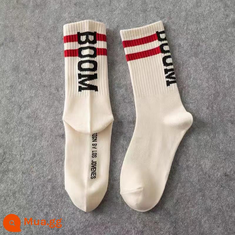 CrazySocks Winter Tide Thương hiệu Châu Âu và Châu Mỹ Harajuku Vớ ins Sinh viên thể thao đường phố Vớ cotton ống giữa dành cho cặp đôi - Be