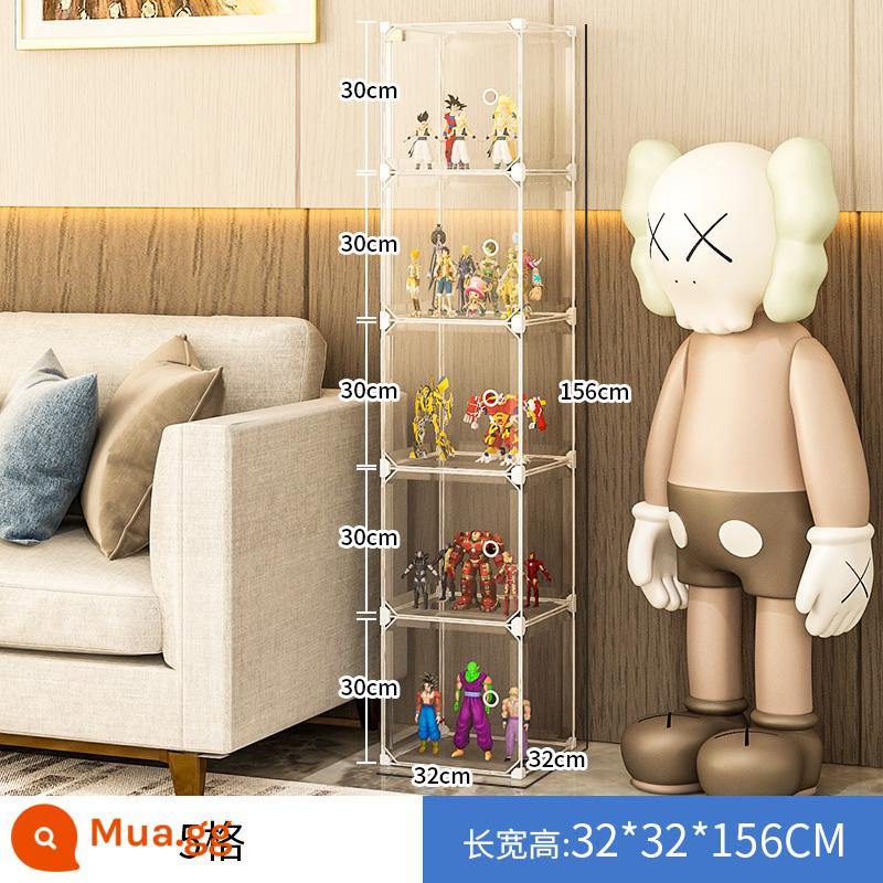 Mô Hình Lego Tủ Trưng Bày Hộp Bảo Quản Giả Kính Acrylic Trong Suốt Trang Trí Mô Hình Tủ Đồ Chơi Tủ Đỡ - [Lưới sắt chịu lực] 5 lưới ☛ Panel cửa siêu thông - chiều cao sàn 30