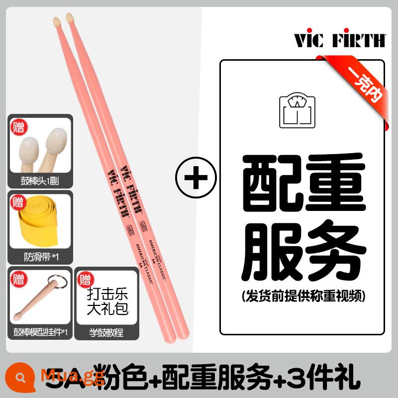 Cần trống Vic Firth do Mỹ sản xuất 5A 7A 5B gỗ óc chó phong trống jazz chữ ký búa dùi trống VF - Dịch vụ bột + cân 5A