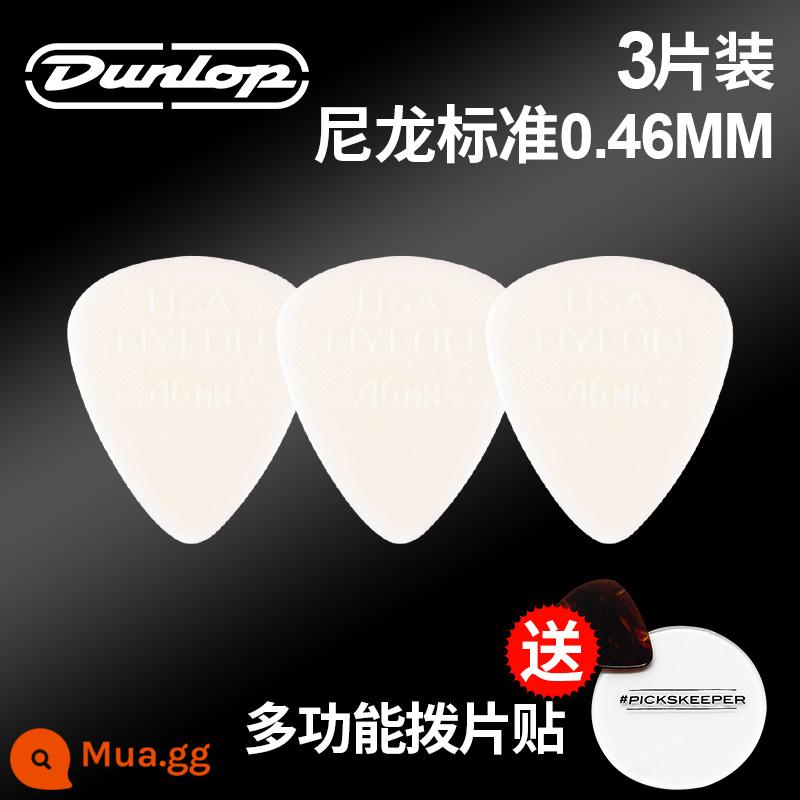 Chính hãng Dunlop Đàn guitar tiêu chuẩn Dunlop Nylon nylon chống trượt lò xo đàn babaklite bakelite - [3 miếng] Tiêu chuẩn 0,46mm + miếng dán