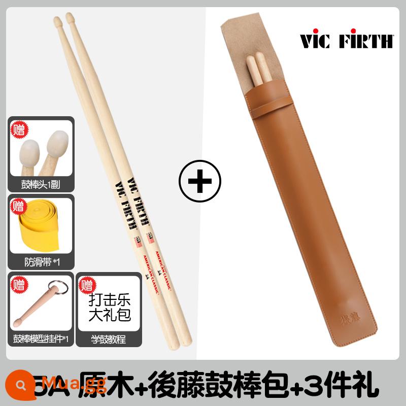 Cần trống Vic Firth do Mỹ sản xuất 5A 7A 5B gỗ óc chó phong trống jazz chữ ký búa dùi trống VF - Nhật ký 5A + Túi đựng dùi trống