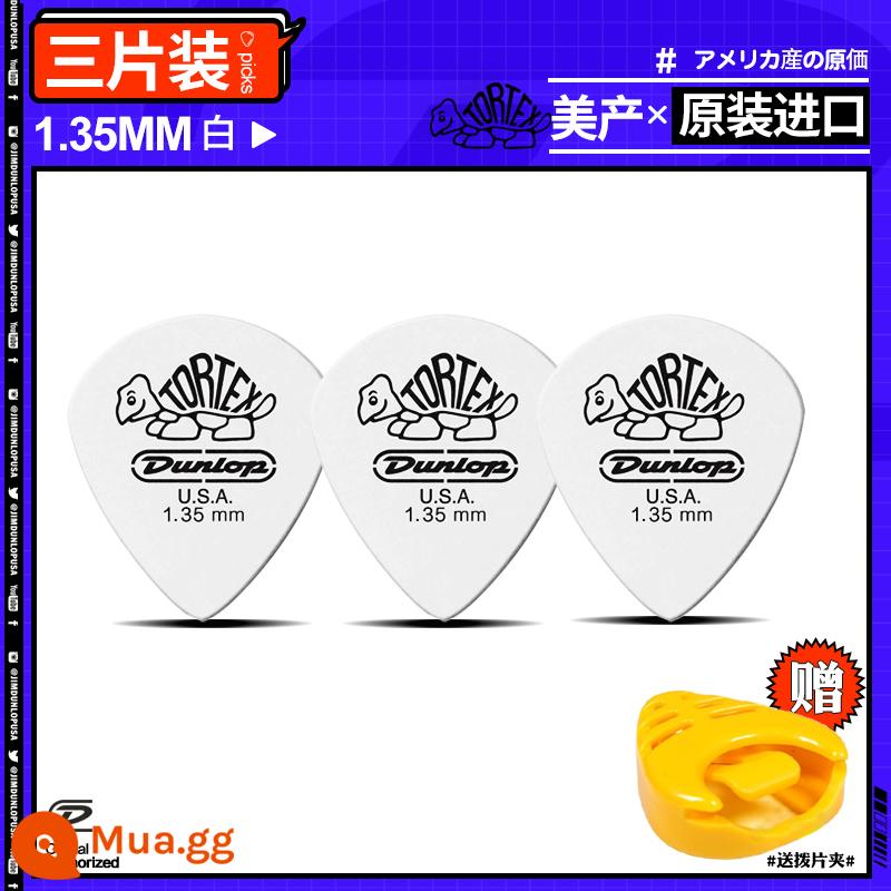 Sáu mảnh của Dunlop Dunlop Dân gian Ballad Guitar Guitar Chan Fruits Anti -slide Speed ​​Speed ​​Cleansing String Little Rùa Jazz3 - Ba mảnh màu trắng tinh khiết kẹp gắp miễn phí 1,35