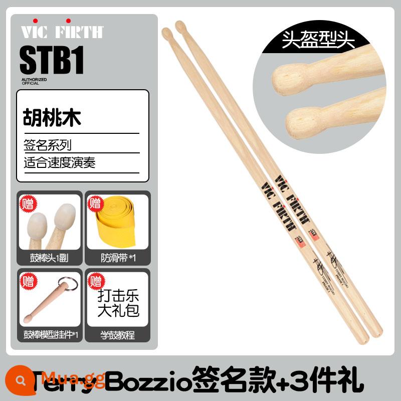 Cần trống Vic Firth do Mỹ sản xuất 5A 7A 5B gỗ óc chó phong trống jazz chữ ký búa dùi trống VF - STB1