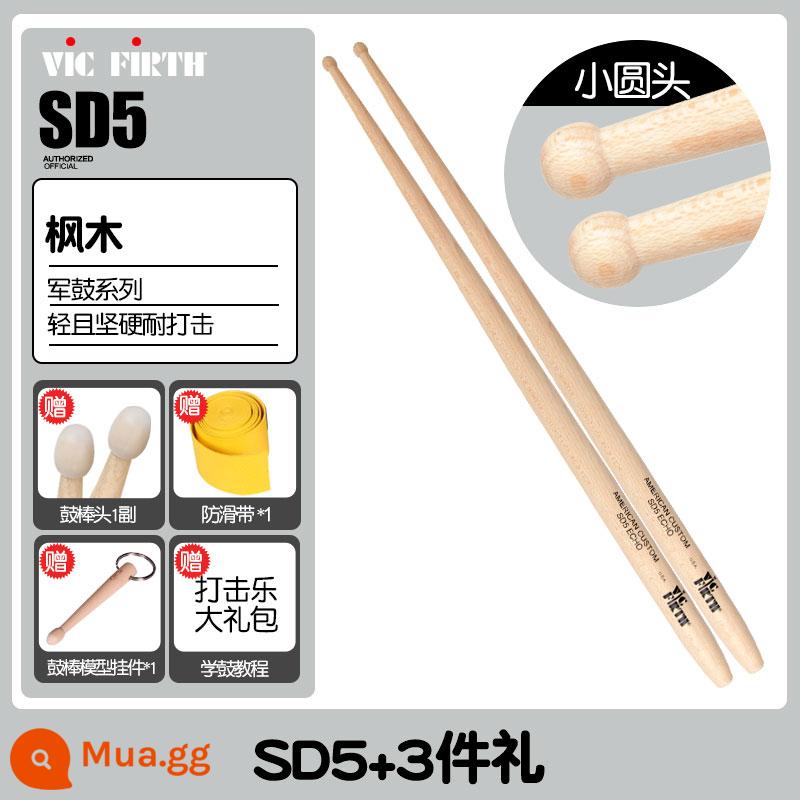 Cần trống Vic Firth do Mỹ sản xuất 5A 7A 5B gỗ óc chó phong trống jazz chữ ký búa dùi trống VF - Quà tặng SD5+3