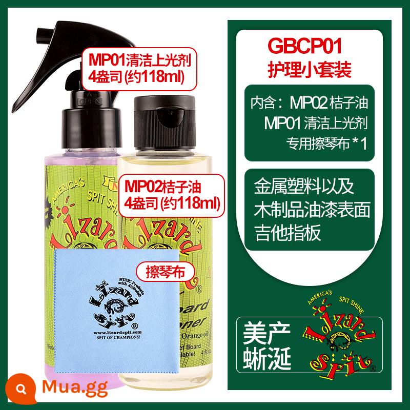 Mỹ sản xuất Thằn Lằn Nhổ Nước Bọt Thằn Lằn Dây Đàn Guitar Dầu Bass Vệ Sinh Cơ Thể Đàn Guitar Bảo Dưỡng Đánh Bóng Chống Rỉ Sét Chăm Sóc - GBCP01 Bộ chăm sóc đàn guitar và bass + 3 khăn lau