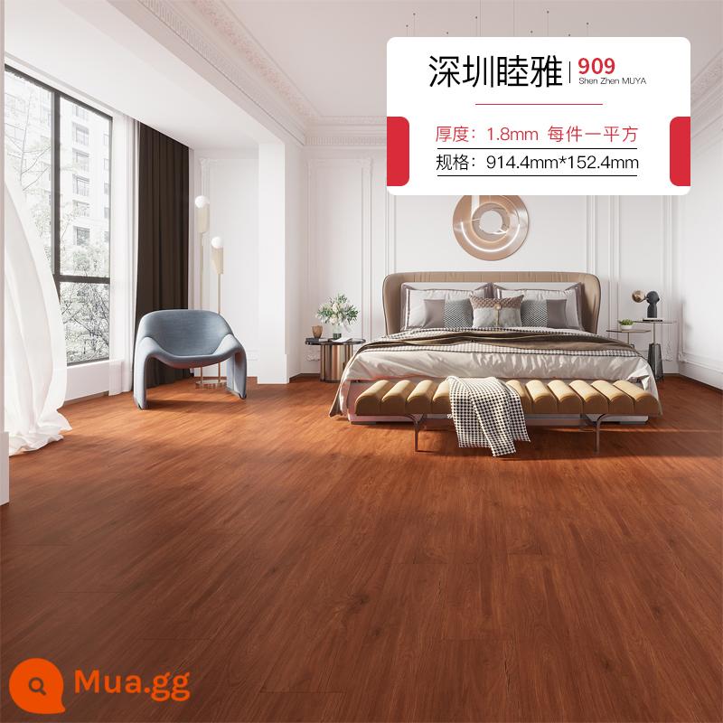 Miếng dán sàn nhựa PVC vân gỗ lưới tự dính màu đỏ nhà phòng ngủ sàn phòng khách cải tạo sàn nhựa da chống thấm nước và chống mài mòn - Nhà máy Thâm Quyến 909 Một mảnh = 1 mét vuông