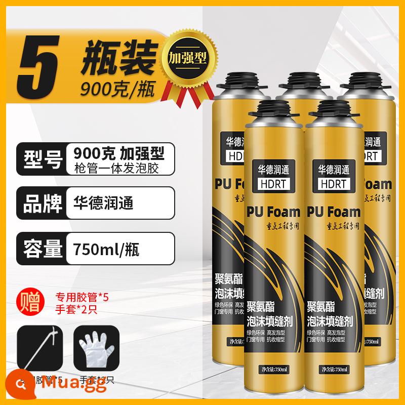 Chất tạo bọt chất hàn bọt cửa và cửa sổ chống rò rỉ làm đầy polyurethane chất bịt kín trương nở đường may cửa bịt lỗ hiện vật - 5 chai nâng cao có thùng tích hợp [750ml/900g] và ống đặc biệt đi kèm