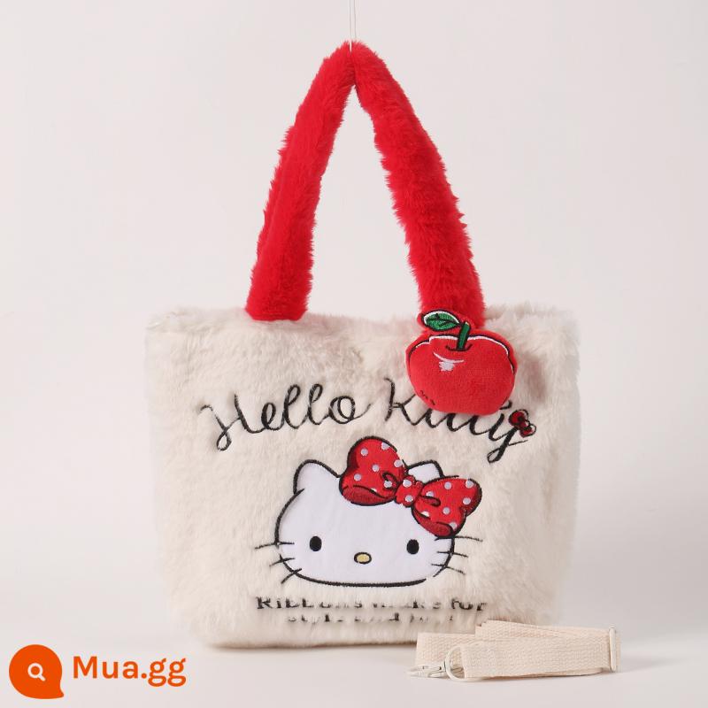 Sanrio thu đông lông cầm tay xiên túi dễ thương dễ thương quế chó Hello sang trọng đựng Messenger túi nhỏ - Xin chào mới