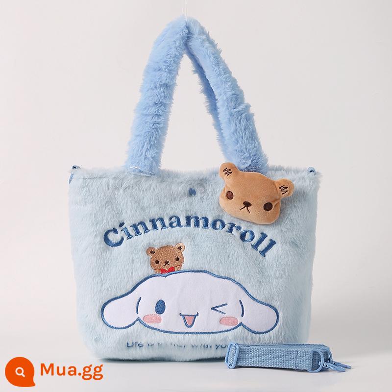 Sanrio thu đông lông cầm tay xiên túi dễ thương dễ thương quế chó Hello sang trọng đựng Messenger túi nhỏ - Con chó quế mới