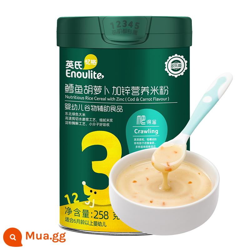 [Lấy mẫu của bố] Bột gạo dinh dưỡng vitamin C cộng với sắt cho bé của Anh, thức ăn không thiết yếu cho bé, mì gạo nhiều sắt hương vị ban đầu 258g - [Bổ sung kẽm giúp ăn ngon miệng] Cà rốt cá tuyết cấp 3 cộng với kẽm