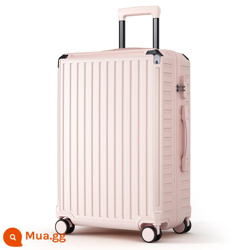 Hành lý nữ chắc chắn và bền bỉ Vali xe đẩy 24 inch nam sinh viên Bao da mật khẩu nhỏ 20 inch phong cách mới - màu hồng nhạt