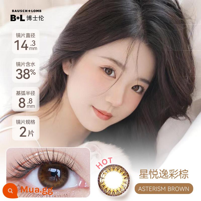 Kính áp tròng màu học sinh Bausch & Lomb Wanhua sáu tháng ném 1 kính áp tròng màu size đường kính nữ chính hãng chính hãng - Xingyue Yicai [nâu]